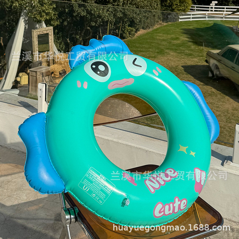 Factory Spot Cartoon Clown Fish Swimming Ring Children's Thick Environmental Pvc Printing Armpit Ring Cute Fish Swimming Ring details Picture