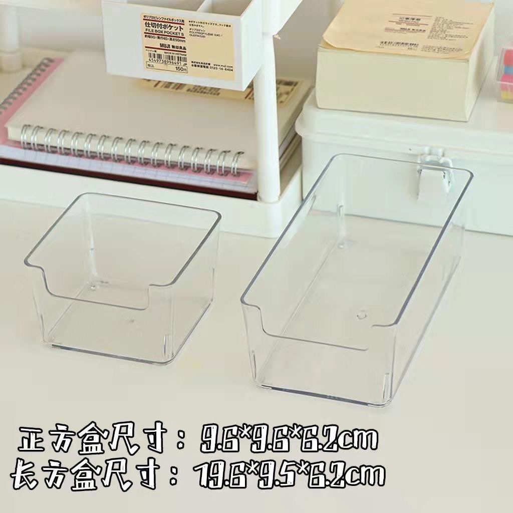 Desktop storage box, acrylic cosmetics transparent basket, dormitory facial mask drawer, organizing box, snack and sundries shelf Specification image