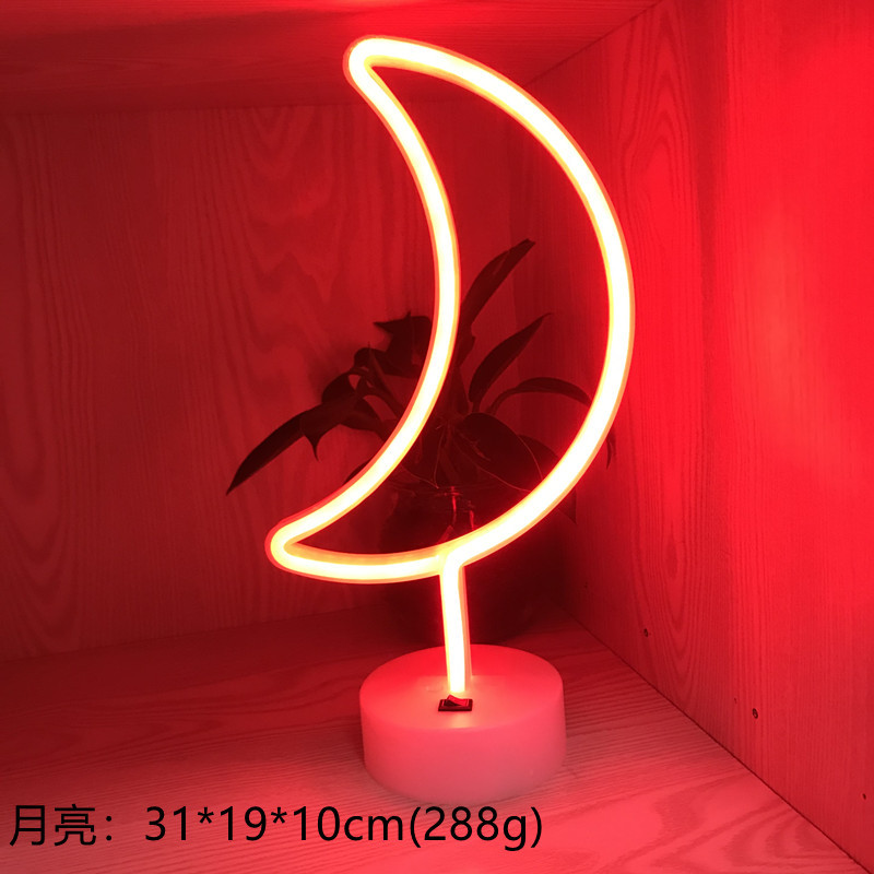 Led Modeling Lights Ins Desktop Neon Two-Color Coconut Tree Cat Room Decoration Small Night Lights Round Base Application Scenario