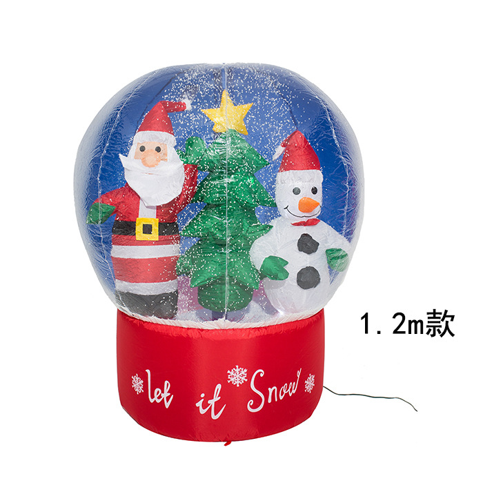 圣诞节充气装饰品庭院布置发光圣诞雪人麋鹿老人气模喷雪球1.2,米详情图2