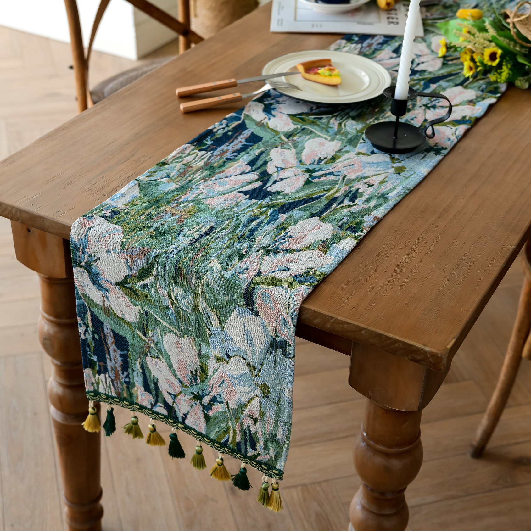 New Bohemian ethnic style heat insulation and anti-scald long strip Suzhou table flag Tea Flag TV cabinet cover wholesale from the manufacturer pic 3