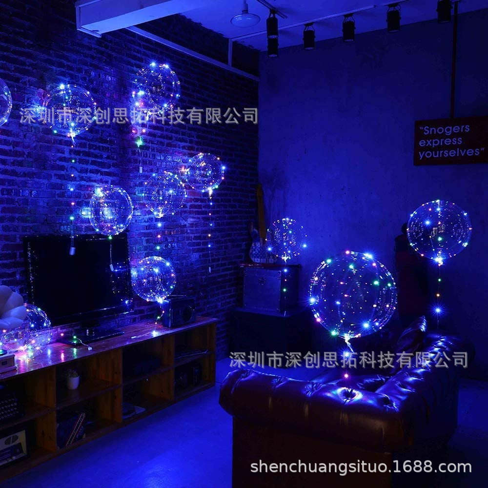18-inch helium balloon LED color balloon 3m color light Party wedding decoration Glowing helium balloon (color) Specification image