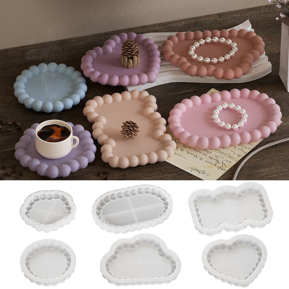 diy varios tipos de posavasos de burbuja geométrica goteo molino de goma anti-desbordamiento posavasos de almacenamiento molde de silicona transfronterizo venta caliente artesanías piezas de artesanía resina