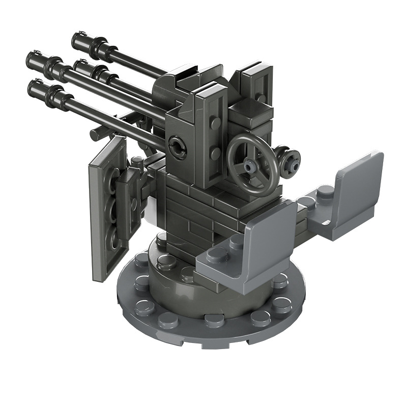 Foreign trade assembly building blocks, soldiers, third-party minifigure accessories, weapons, howitzers, rocket launchers, anti-aircraft guns, military toys Item Picture