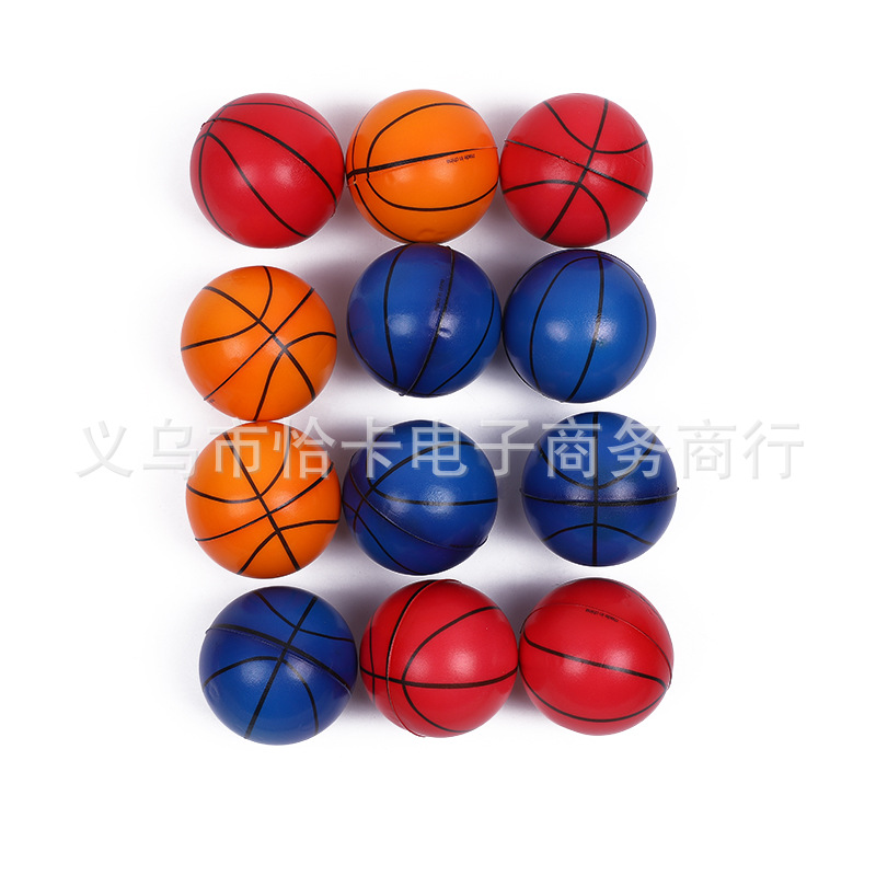 厂家直销76mmPU蓝球发泄球PU玩具海绵蓝球混款桔色蓝球各款式蓝球详情图2