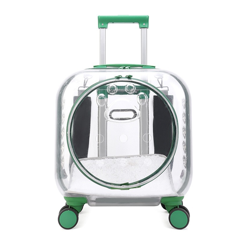 Wholesale of new cross-border pet trolley cases, outdoor transparent double-shoulder pet bags, and large-capacity pet aviation cases for going out Item Picture