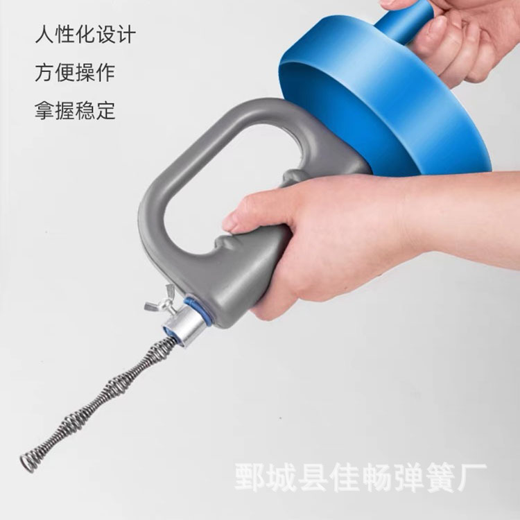 下水道疏通器家用厨房厕所地漏堵塞一炮通钢丝手摇管道疏通器