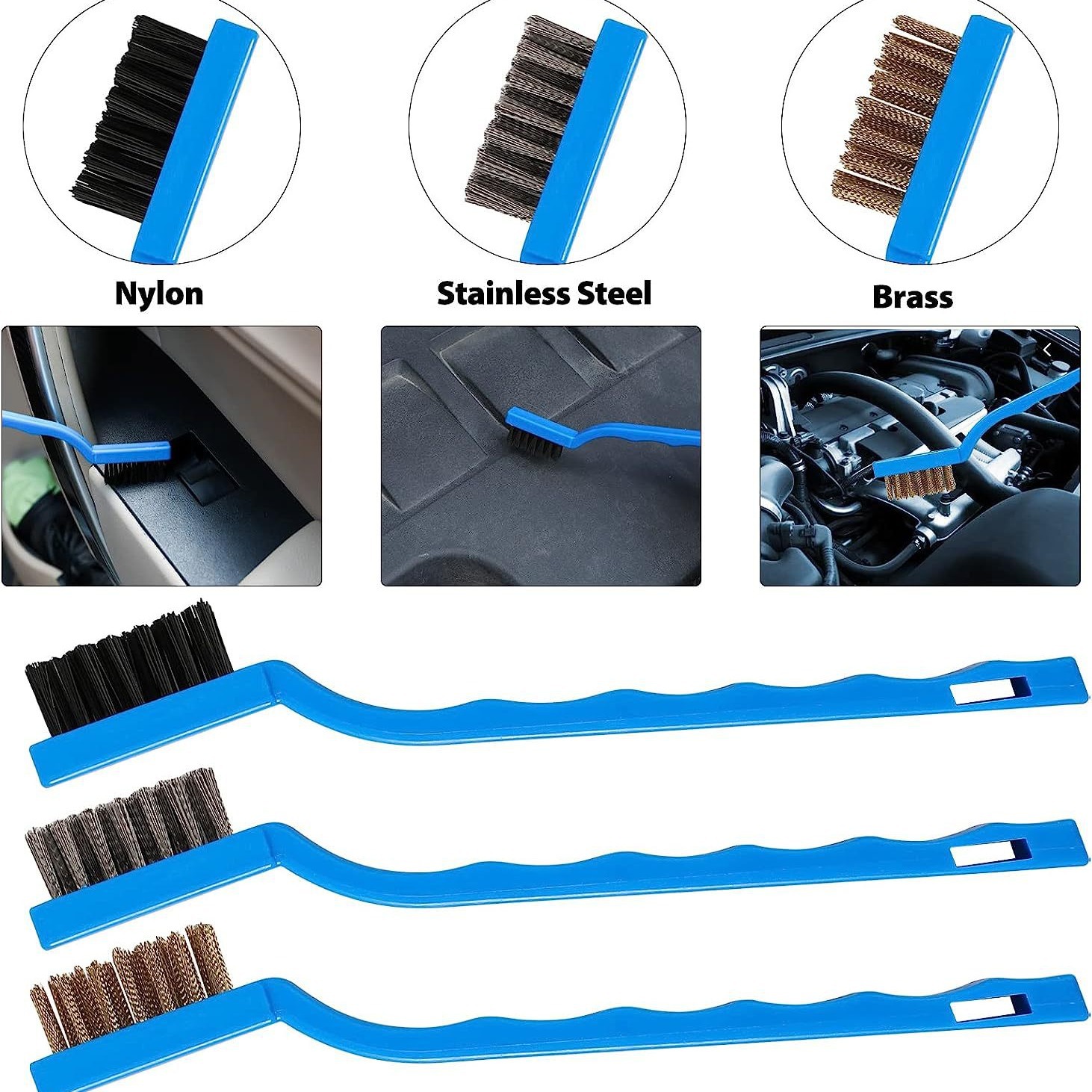Cross-border best-selling blue car cleaning brush 26-piece set, hub brush, car air conditioning brush, sponge polishing brush, handbag Application Scenario