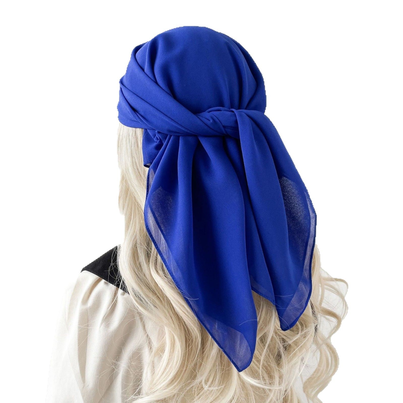 Summer single-color silk scarf 90 pearl chiffon solid-color scarf, Malay headscarf, Southeast Asian women's headscarf, Hui ethnic group Item Picture