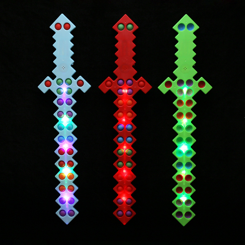 抖音同款我的世界游戏发光方格剑 夜市货源马赛克剑玩具厂家批发