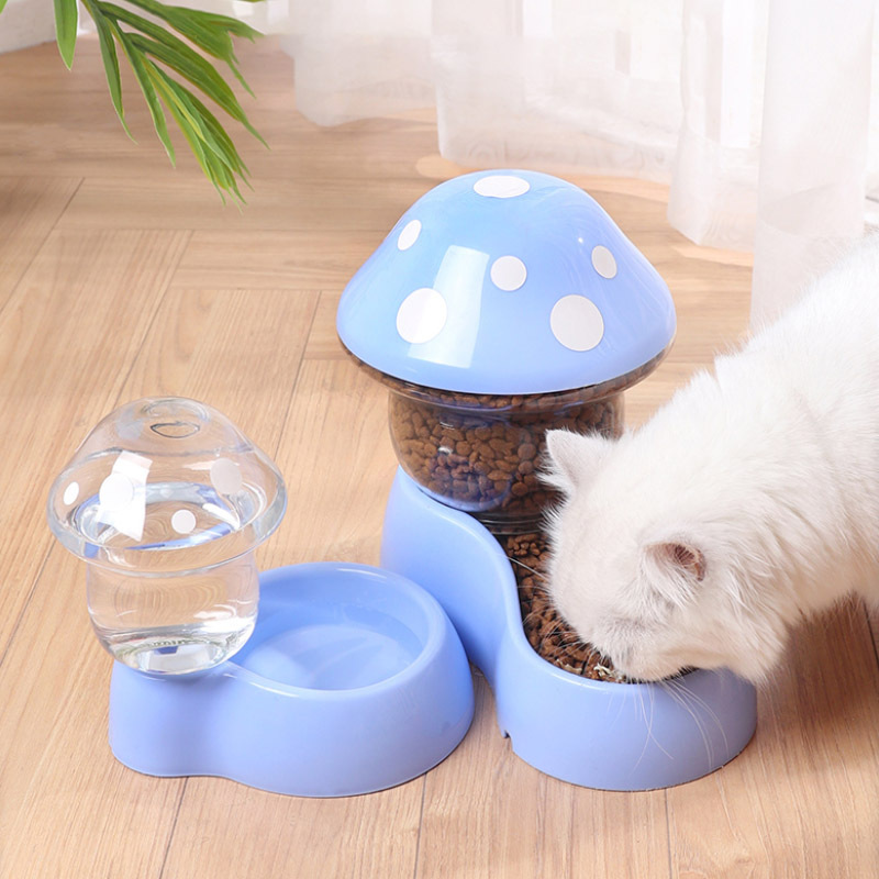 Love Youhui new creative mushroom dog food bowl cat feeder automatic drinking water feeding no wet mouth pet supplies details Picture