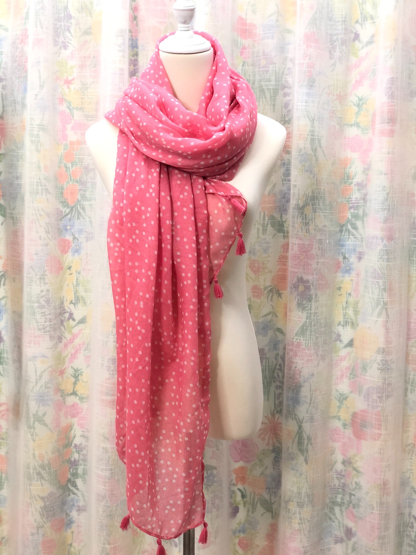 Spring And Autumn Warm Polka Dot Spot Ladies Red Navy Blue Polka Dot Long Scarf Now Fashion Scarf Beach Towel