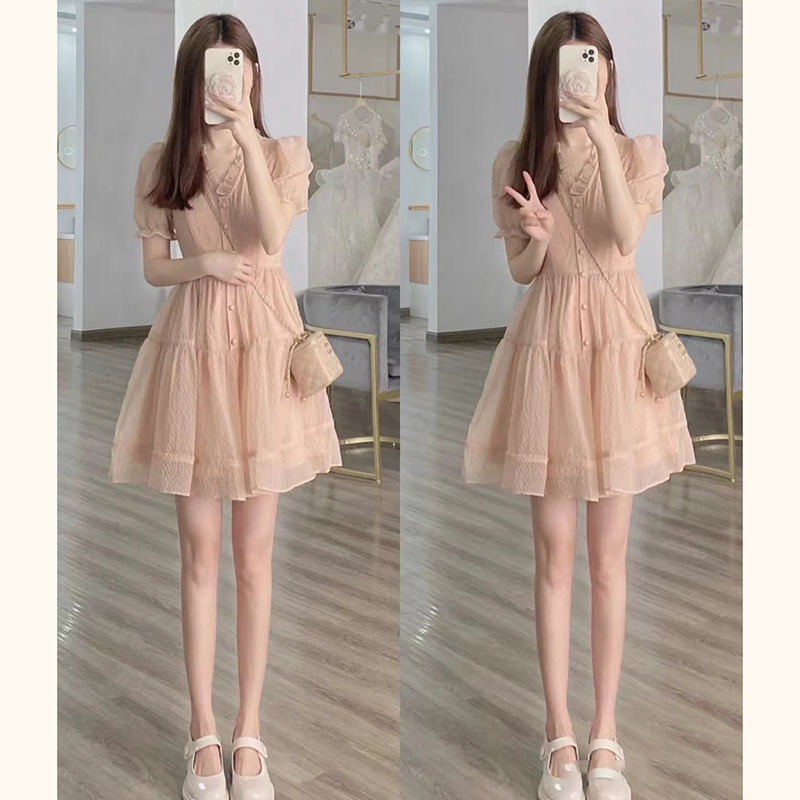 Sweet and stylish fairy first love dress for summer petite, fashionable and youthful pink dress Application Scenario