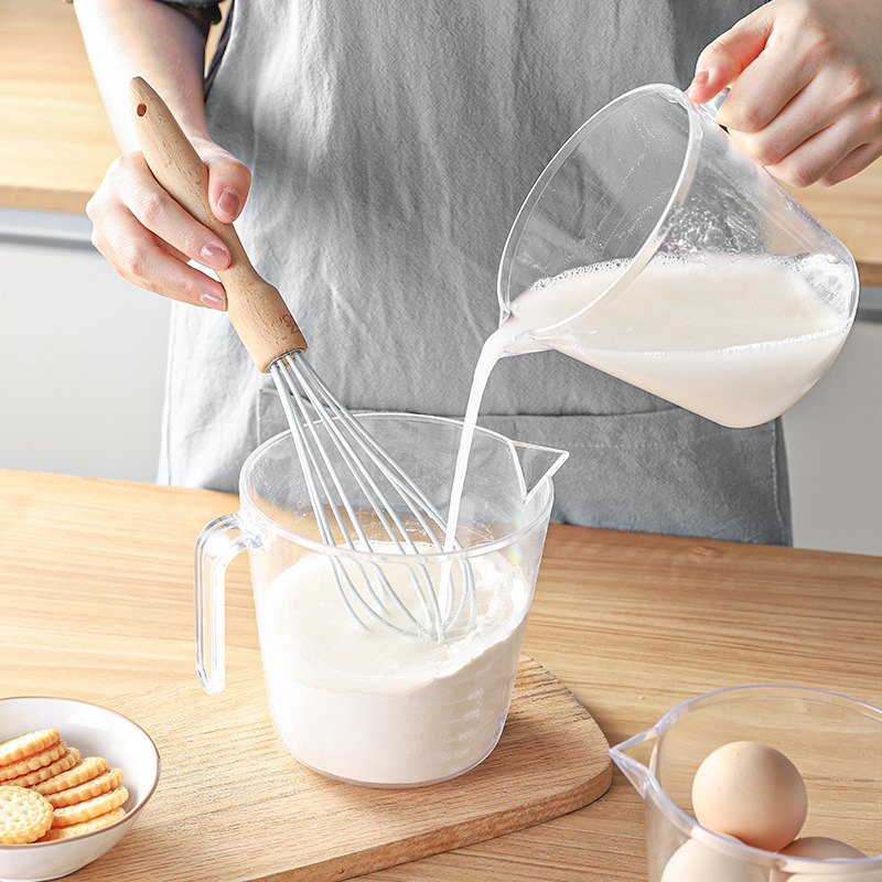 Measuring cup with scale, household food-grade baking, large capacity, high-temperature resistant, milliliter measuring water, kitchen egg-beating cup