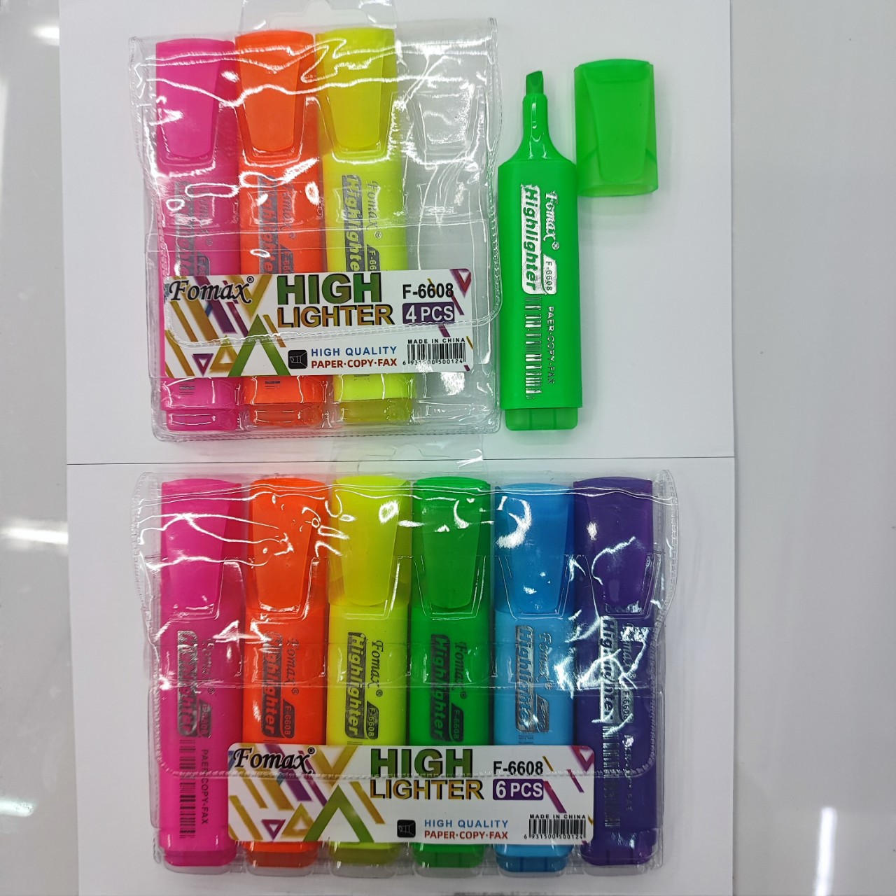 F-6608Fomax Inclined Head Cutter Head 6 Color Bright Color Macaron Color Pvc Bag Environmental Highlighter details Picture