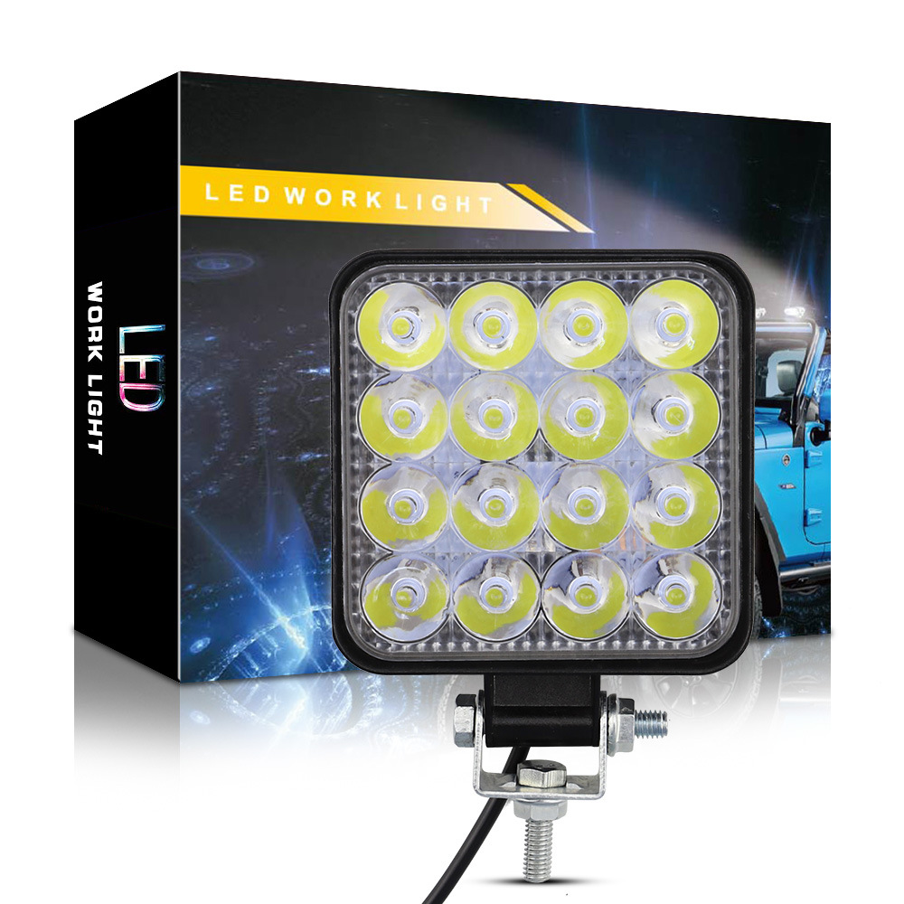 DXZ car LED working light Mini square 16 light 48W driver assistance light modified headlight spotlight head full figure