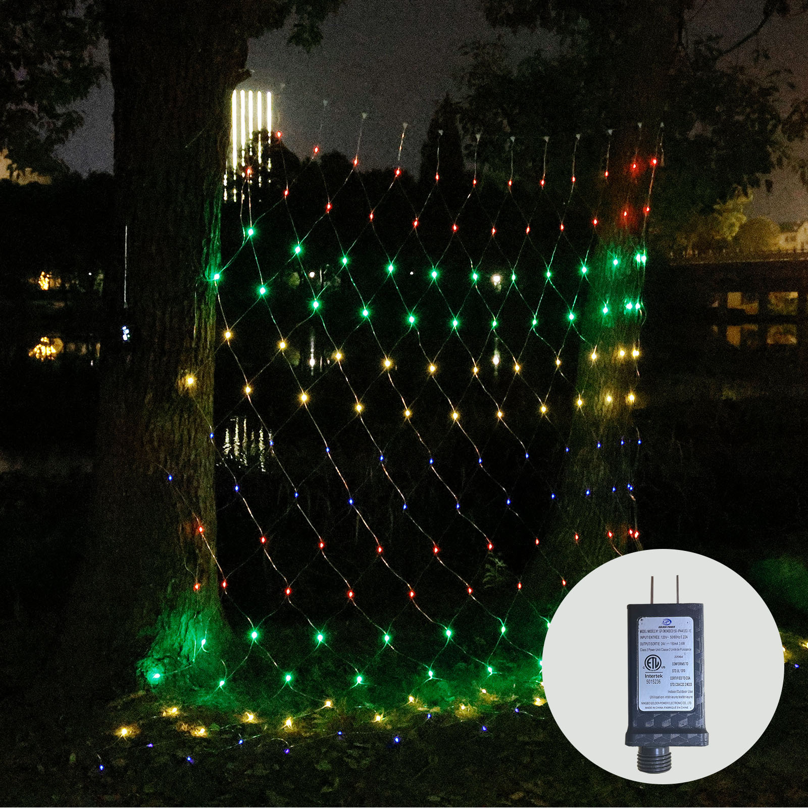 New cross-border fishing net starry sky lights, green decoration festival lights, low-voltage colored lights, lighting outdoor waterproof leather line lights Specification image