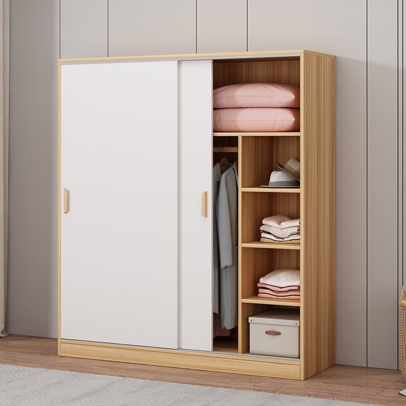 Wardrobe household bedroom simple assembly sliding door storage Simple modern rental room children's wardrobe combination