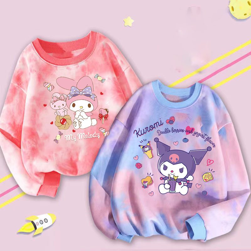 The new children's and girls' hoodie from Spring and Autumn is casual and versatile. It's a trendy cartoon top for baby girls and children with a round neck
