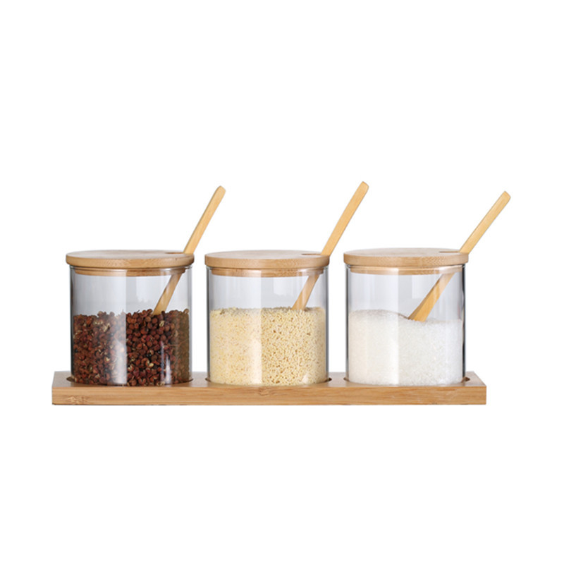 Japanese High Borosilicate Glass Seasoning Box Combination Set Of Household Kitchen Supplies Sugar And Salt Jar Seasoning Bottle Storage Box Item Picture
