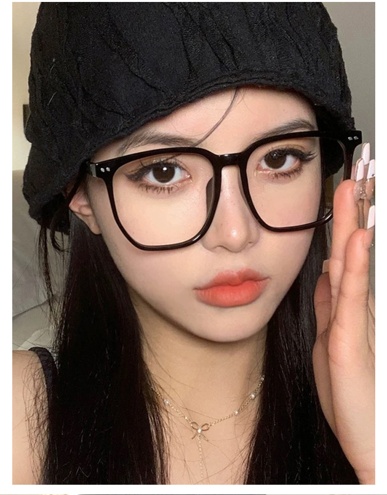 gm眼镜框女款时尚简约网红素颜显脸小防蓝光平光镜男士近视眼镜架详情5