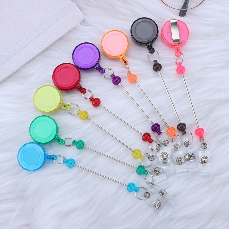 Cross-Border Card Telescopic Easy To Pull Button Diy Beaded Nurse Badge Card Key Chain Easy To Pull Wire Buckle Application Scenario