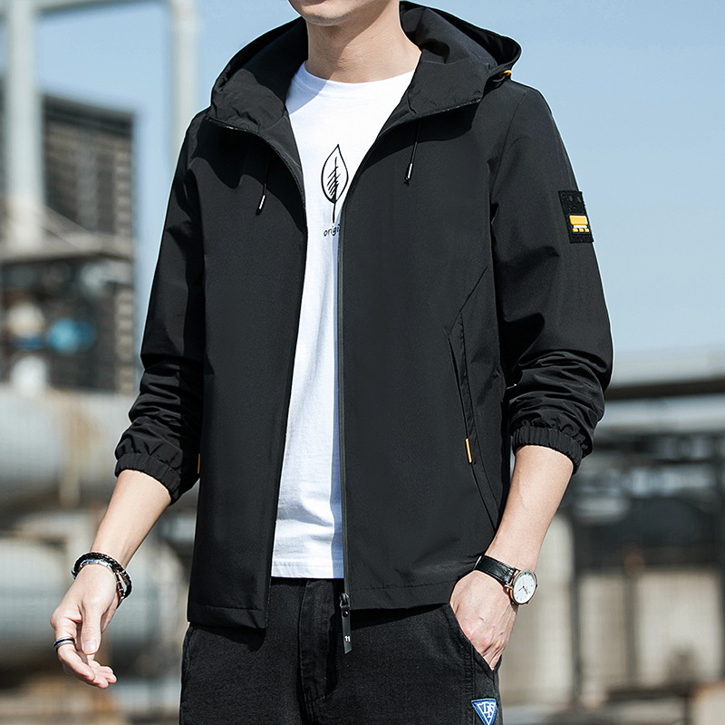 2022 New Spring Jacket, men's hooded jacket, youth fashion thin jacket, outdoor sports casual top, student Application Scenario