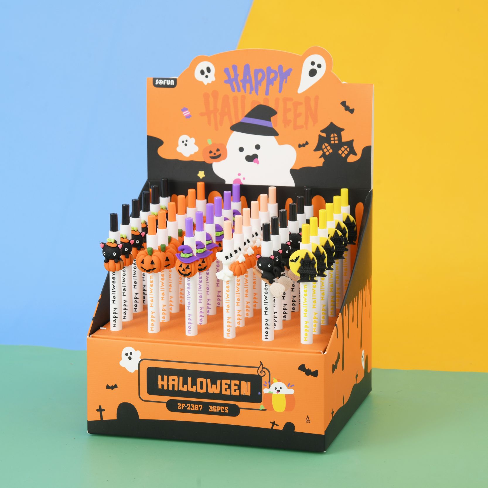 Zhongfan Halloween Press Gel Pen, Pumpkin Silicone Test pen, student stationery store, Black Gel pen manufacturer wholesale