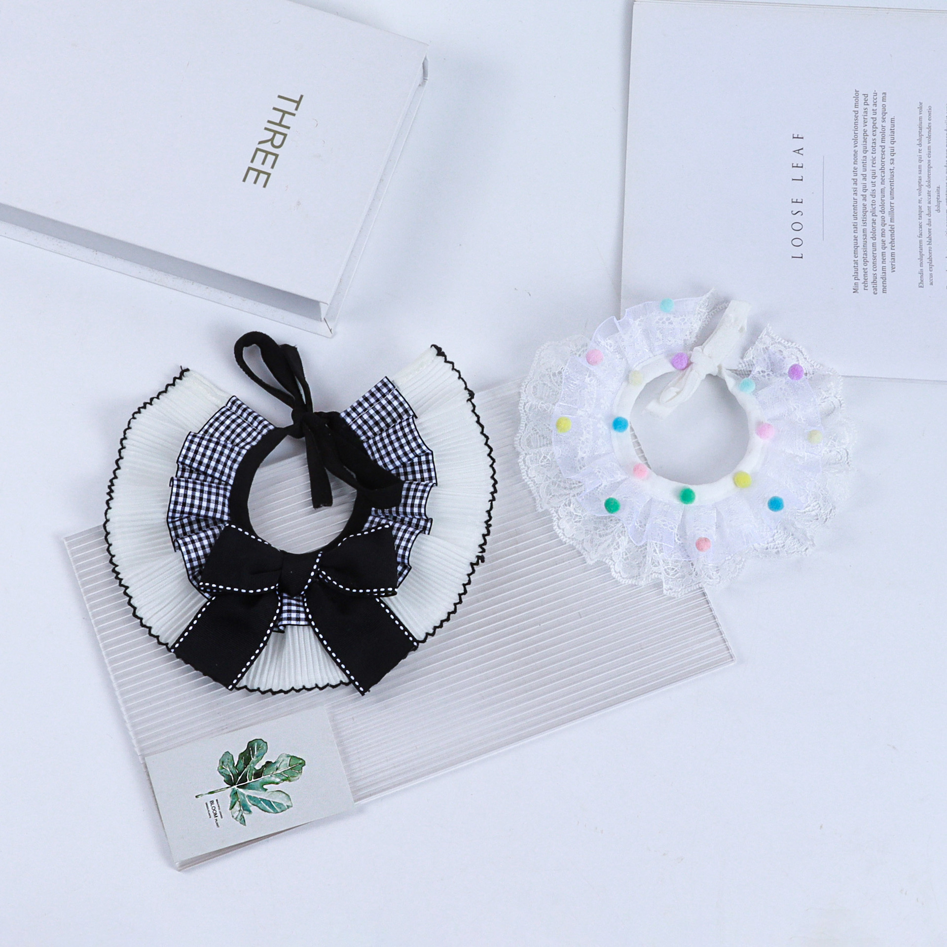 Cute cat saliva wipes, necklaces, princess bow, lace, pet saliva wipes, dog scarves, accessories, necklaces Specification image