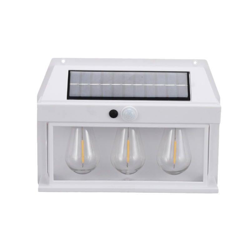 Outdoor led solar wall lamps, decorative tungsten filament lamps, human-sensing garden lamps, garden villa lighting, night lights Item Picture