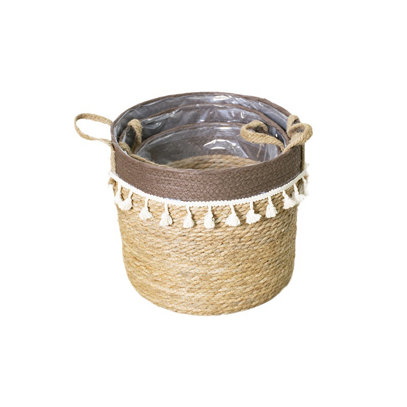 Rattan Plaited Flower Pot Fringe Furniture Living Room Decoration Rattan Plaited Home Decoration Storage Basket Item Picture