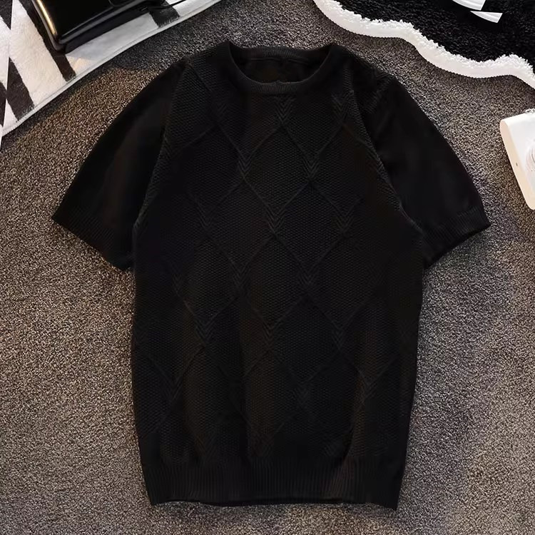 Customized diamond jacquard short-sleeved T-shirts from Kingston, SAN Jose, Port of Spain, based on your provided samples. Super Factory Application Scenario