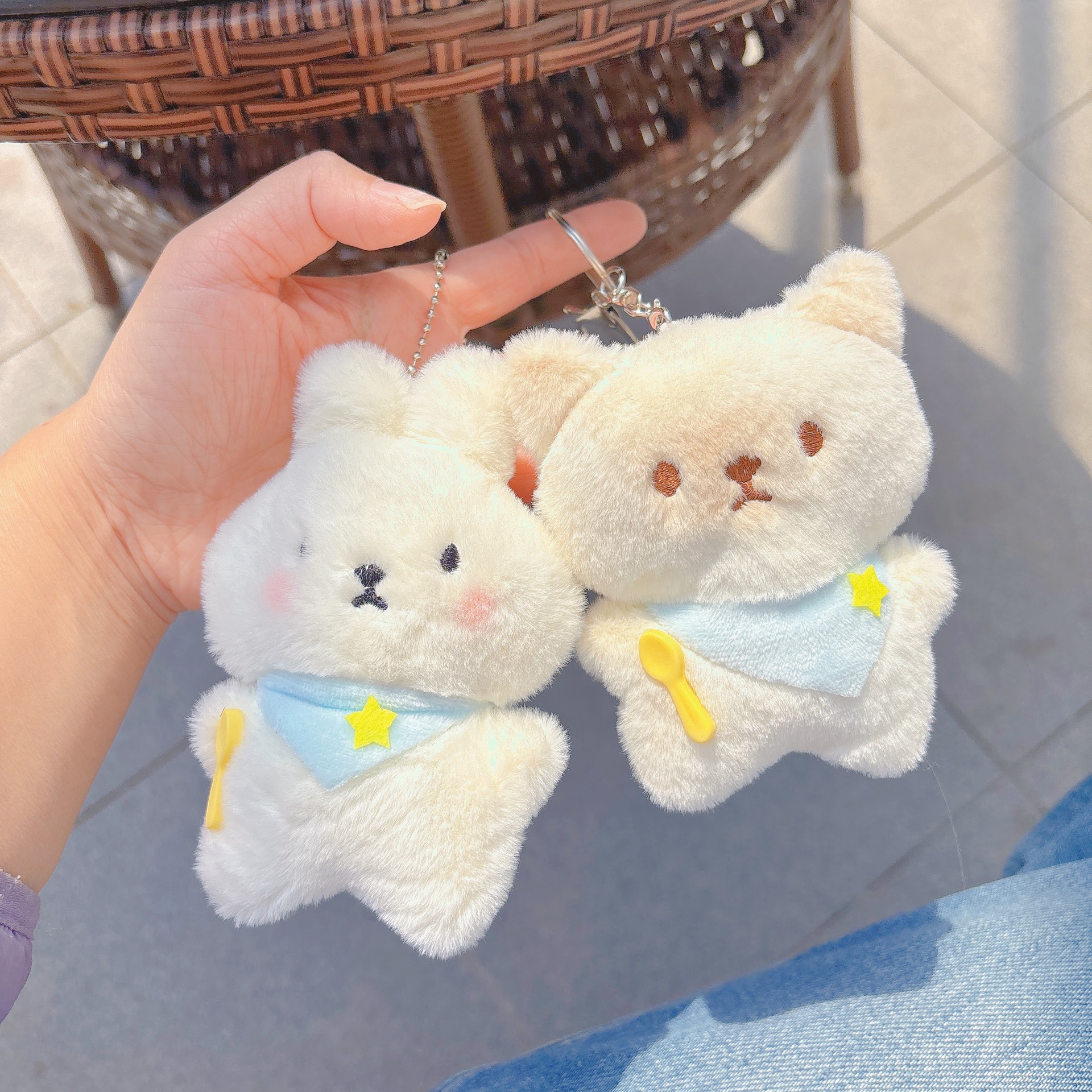 Best-selling "Zizi Jiao" Rice Cat plush pendant, Rice Rabbit doll keychain, Cartoon little animal doll hanging details Picture