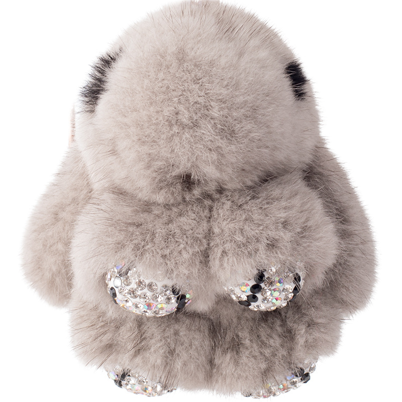 Mink Hair Rabbit Pendant Diamond Doll Dead Rabbit Car Key Chain Korean Version Color Fur Plush Pendant Item Picture