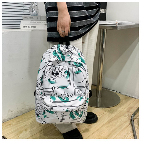 Casual viaje mochila de gran capacidad tendencia de la calle carta impresa mochila de apertura de temporada nylon estudiante bolsa de escuela para mujeres Application Scenario