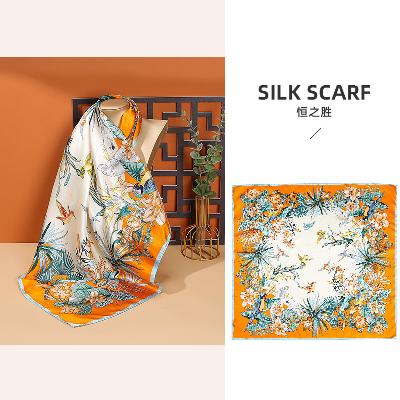Silk Scarf Silk Scarf New Silk Silk Wholesale 70 Square Scarf Decorative Scarf Summer Hand Gift Item Picture