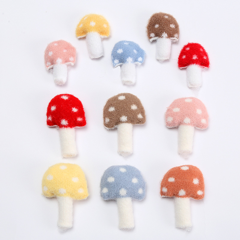 New Color Size Mushroom Stuffed Cotton Doll Plush Brooch Diy Hair Clip Headband Shoe And Hat Accessories Accessories Specification drawing