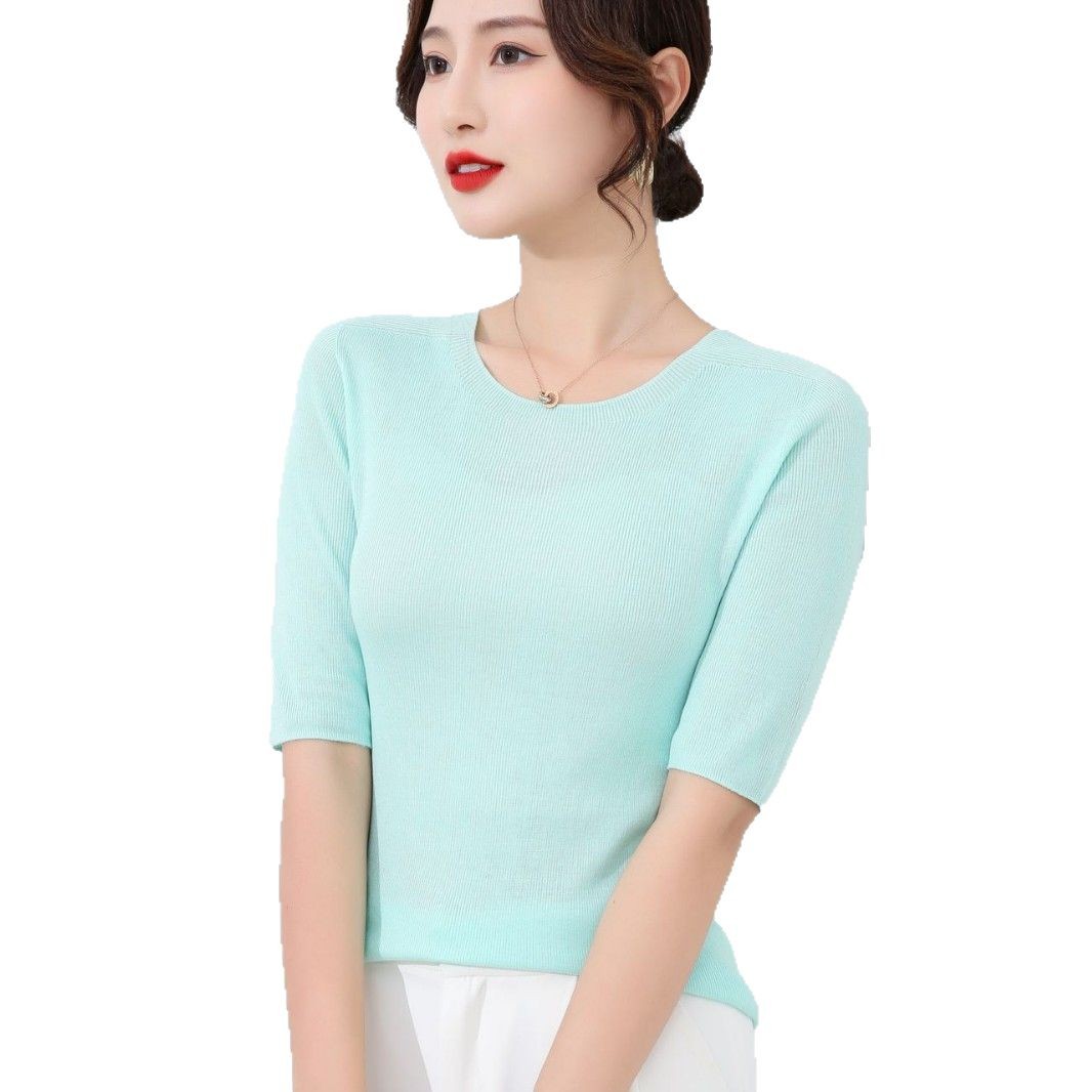 短袖/T恤/衣服/女装/衣服短袖白底实物图