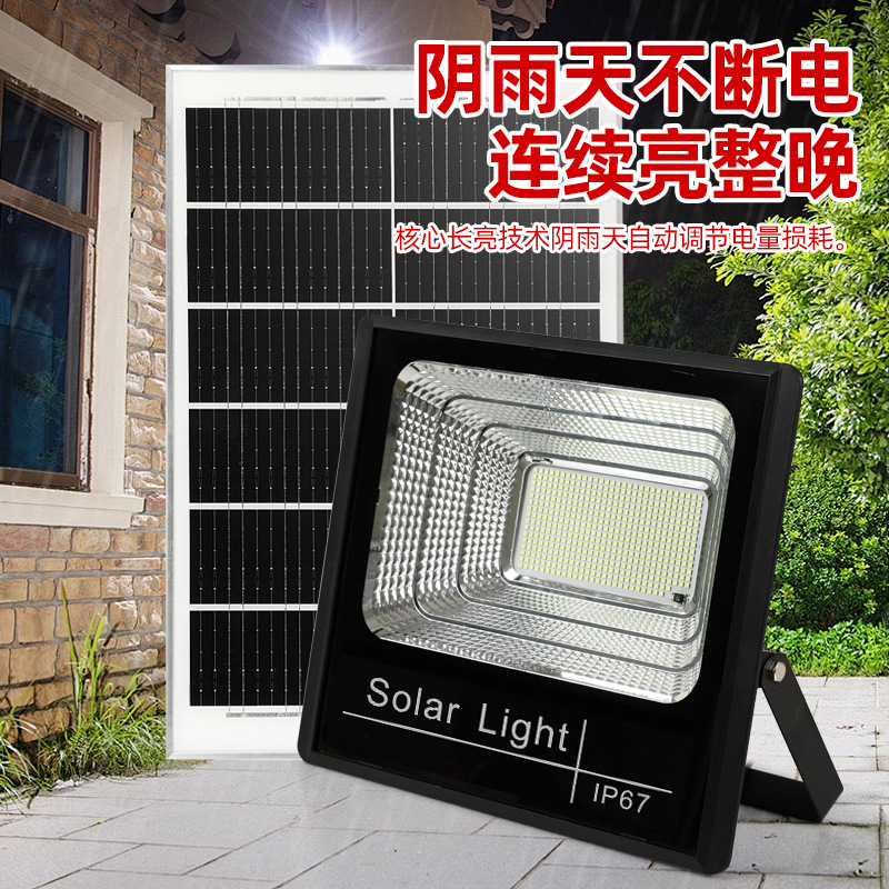 Solar lamps, household cross-border outdoor garden lighting, street lamps, led high-power floodlights, ultra-bright and waterproof details Picture