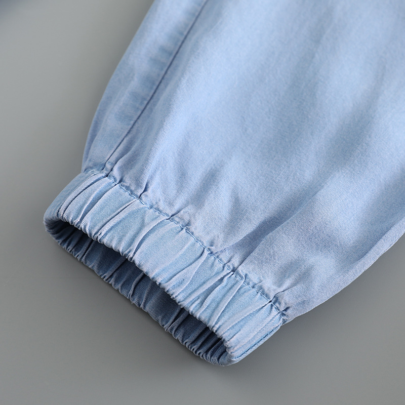 Girls' summer wide-leg jeans, long pants, Tencel sportswear, 2022 summer wear, medium and large children's loose casual pants Application Scenario