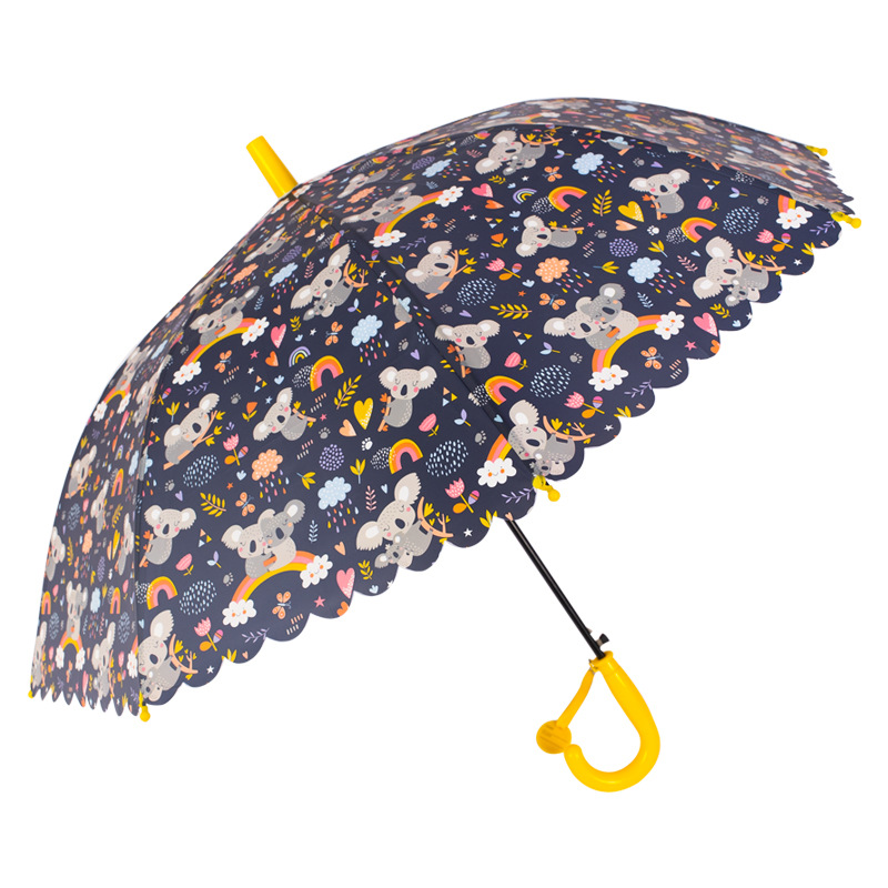 New children's plastic umbrellas with cute cartoon small floral patterns, suitable for children aged 3 to 10. Wholesale and in stock of export styles Item Picture