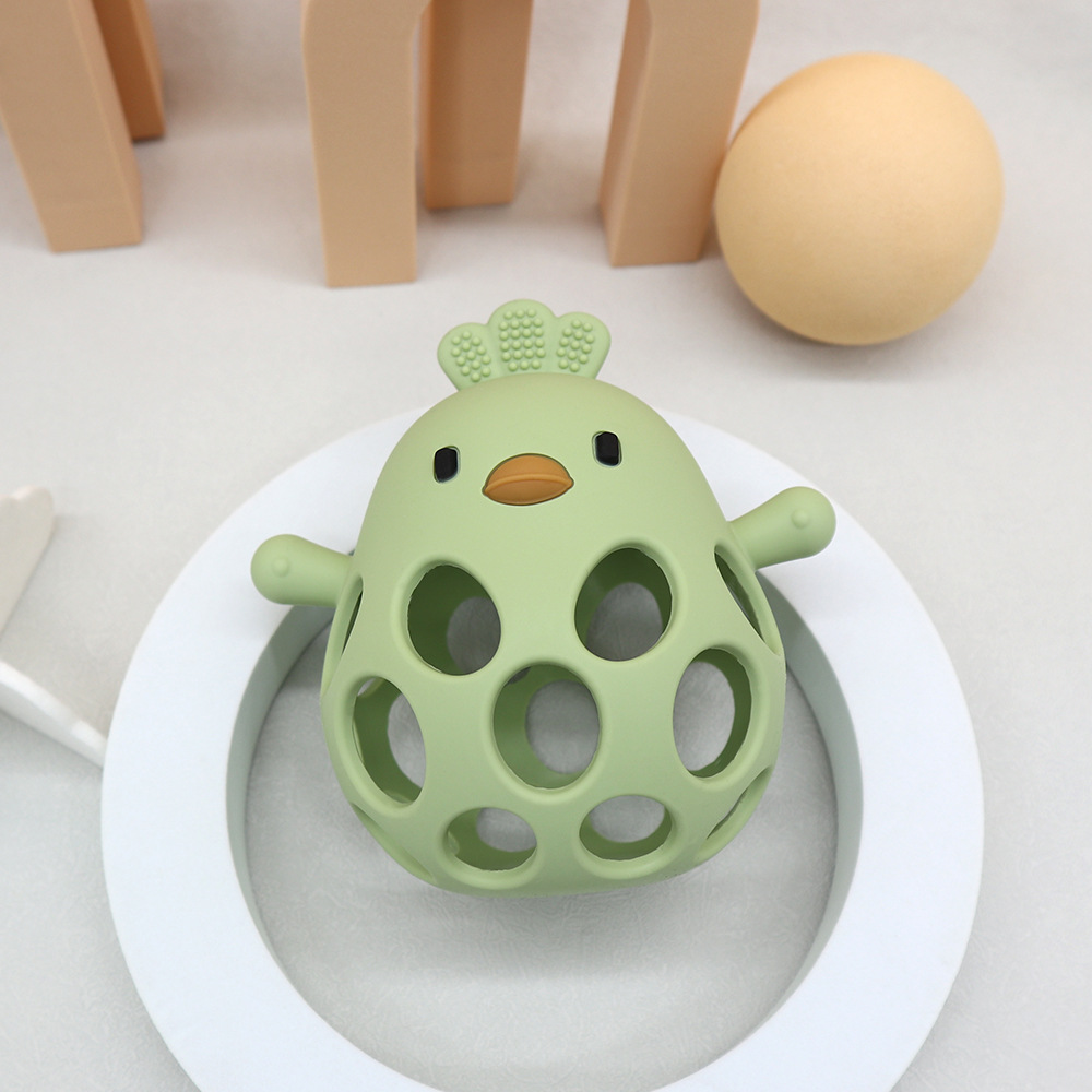 New cross-border maternal and infant products: Baby teething stick silicone toys, anti-sucking chicks, hand-grabbed balls, teething gel, baby food grade details Picture