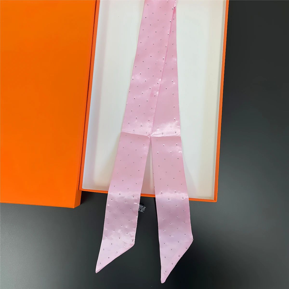 Scarf Women Korean Decorative Short Tie Blingbling Hot Diamond High-Quality Color Ding Small Scarf Multi-Functional Scarf details Picture