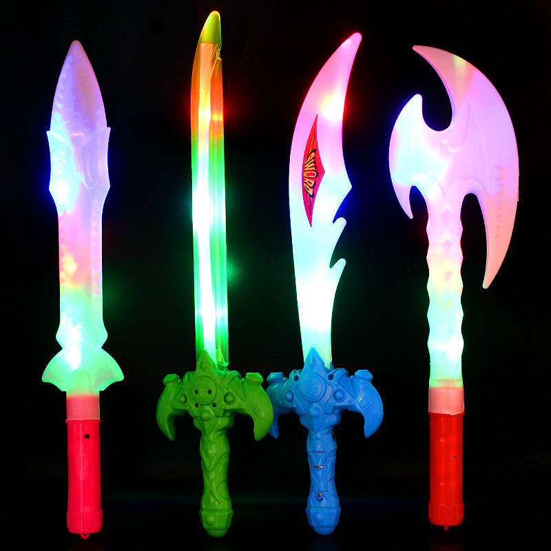 儿童发光刀剑玩具男孩音乐声光创意夜市发光新款夜光地摊宝剑武器