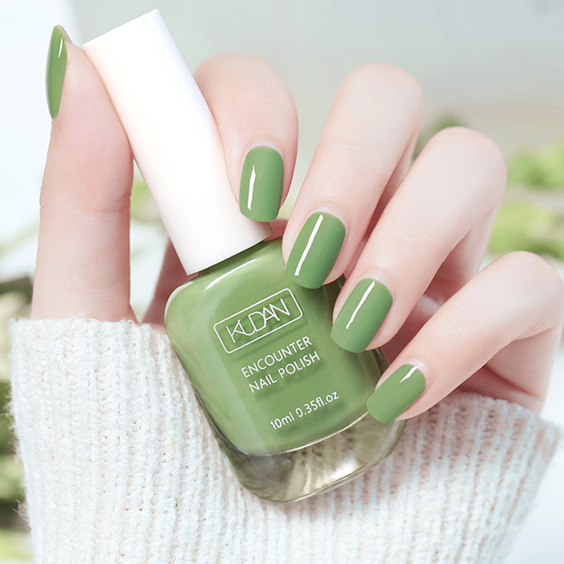 Matcha green water-based peelable nail polish, odorless, no baking required, quick-drying, long-lasting, peel-off base oil, nail polish for students details Picture