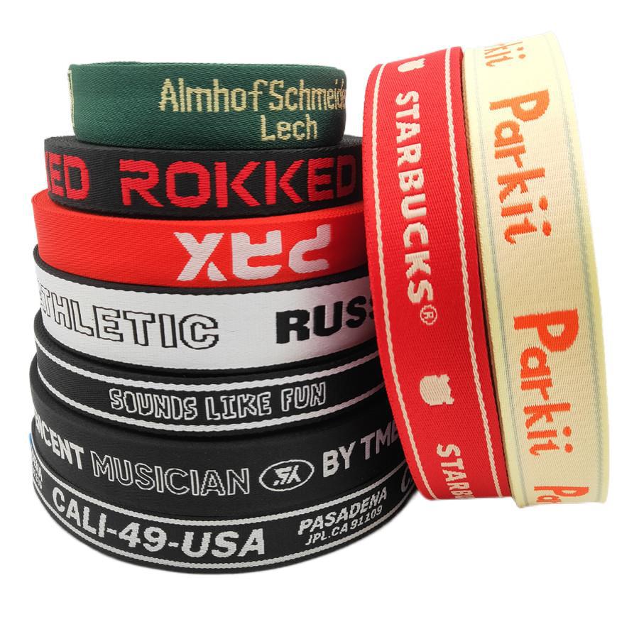 Strength Manufacturers Can Order Computer Jacquard Webbing Polyester Edge Webbing Jacquard English Letter Logo Belt Item Picture