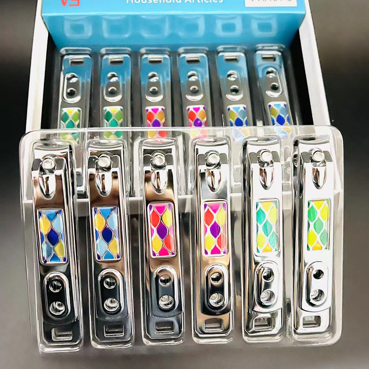 【 Office 】VT801-3 nail clippers 12 per box, 600 per piece. VT801-3 Flat nail clippers with trimming knives, adult home flat nail clippers for manicure, 2 yuan supply