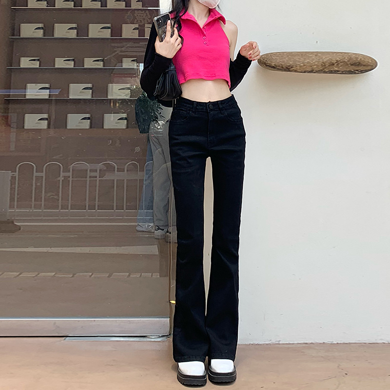 High-waisted, slightly flared jeans for women in summer 2022, wide-leg, slimming and petite 9-inch flared pants Specification image
