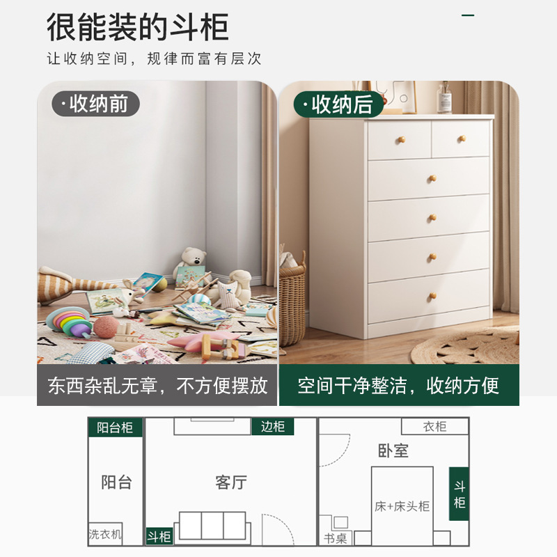 Bucket cabinet household floor large capacity multi-layer drawer type storage cabinet chest balcony cabinet living room side cabinet small cabinet Specification drawing