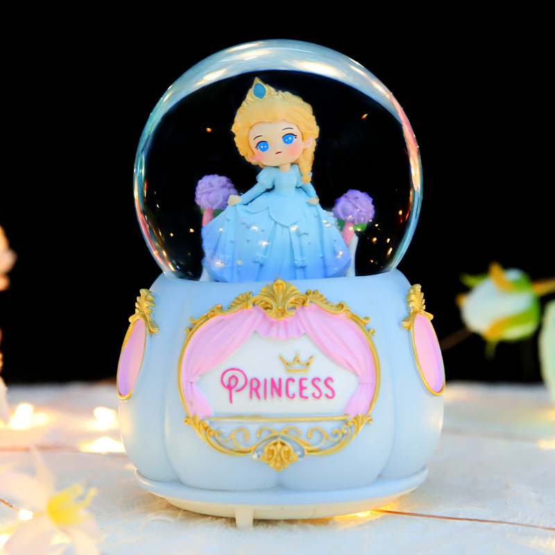 梦幻公主城堡卡通音乐盒水晶球创意水球桌面装饰摆件